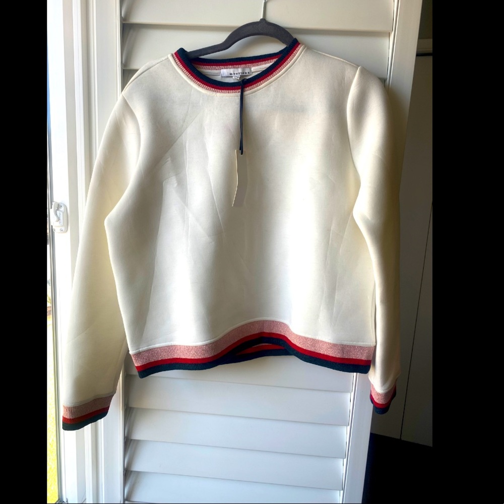 Anthropologie Varsity Sparkle Sweatshirt